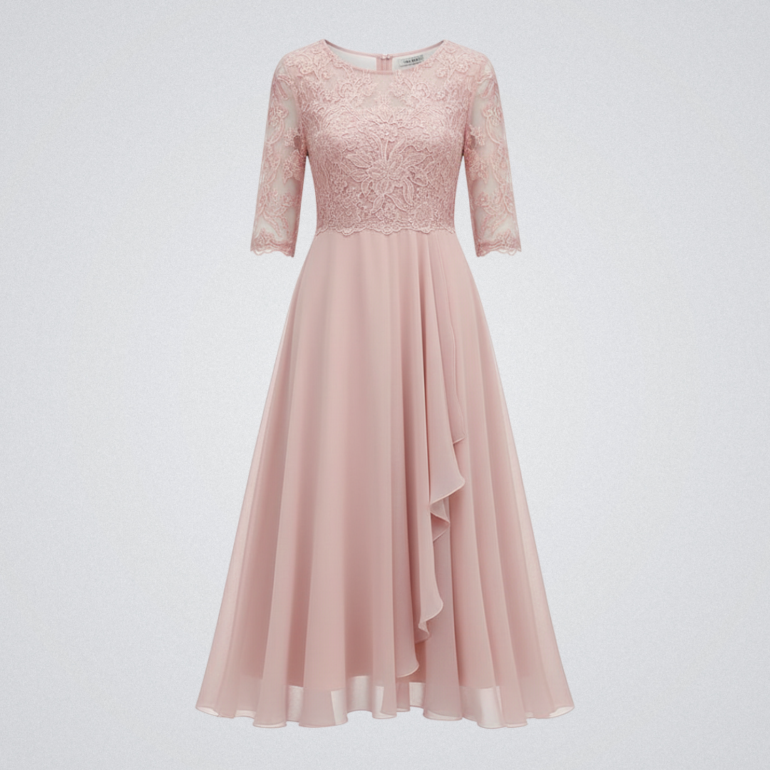 Damenkleid – Modell mit hohem Bund und Midi-Länge