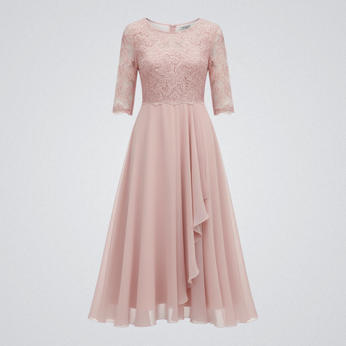 Damenkleid – Modell mit hohem Bund und Midi-Länge