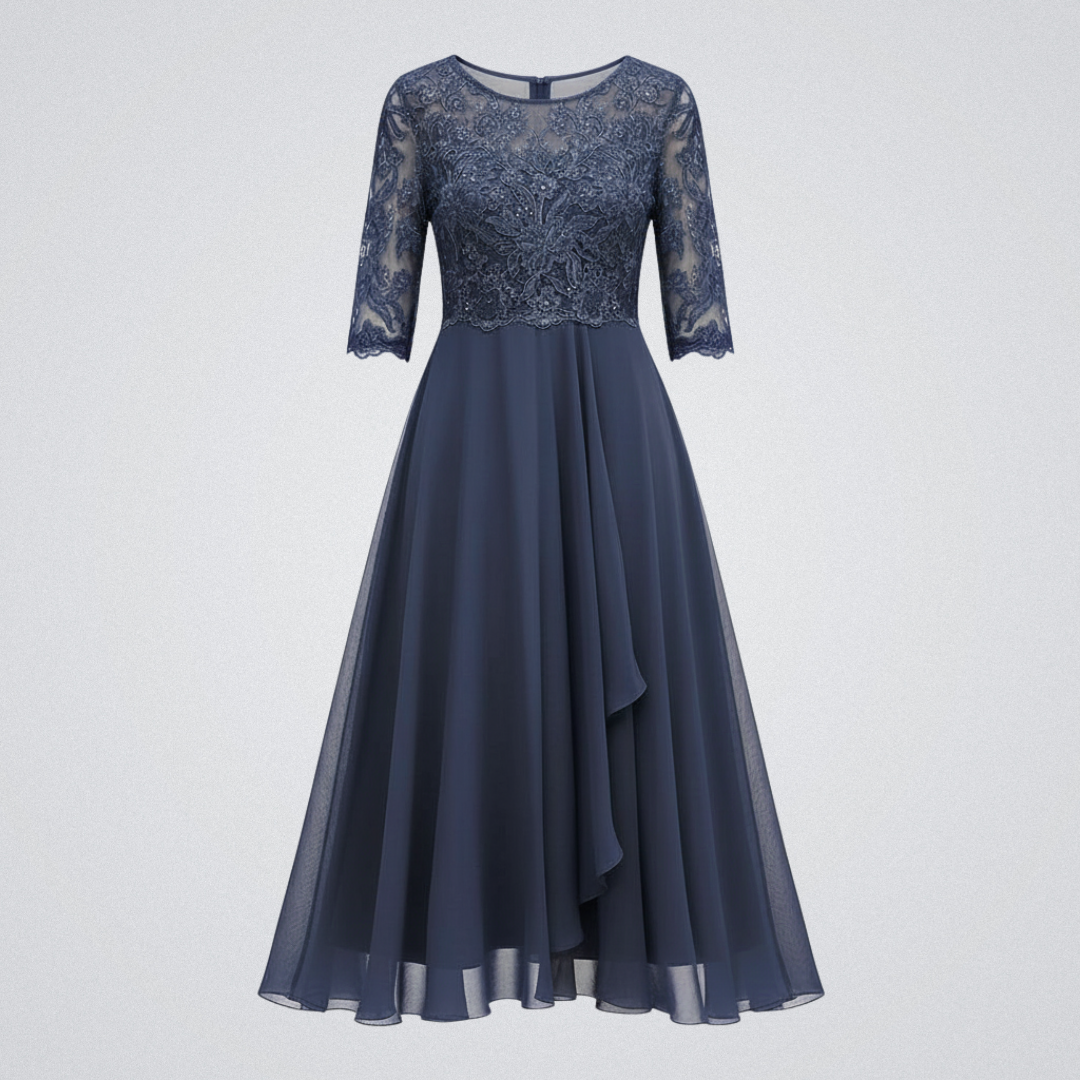 Damenkleid – Modell mit hohem Bund und Midi-Länge